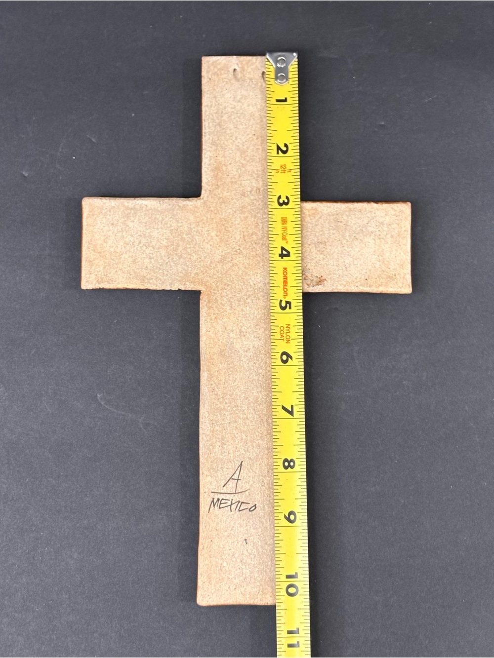 Vtg Blue Talavera Pottery Hand Painted Cross Talavera Signed Mexico 6.5 Inch - Picture 5 of 6